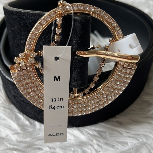 ALDO Women’s Adwendania Waist belt in black/clear/gold size Medium - Picture 4 of 6